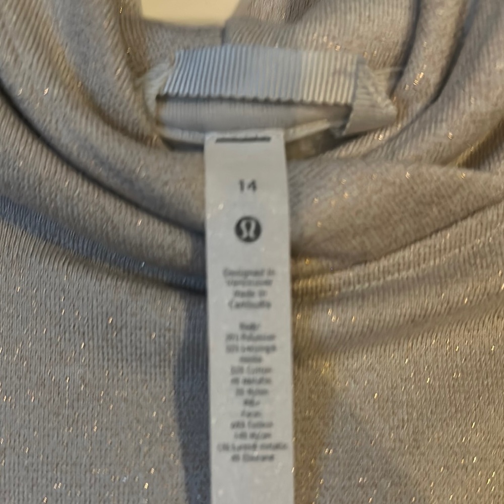 Lululemon Athletica Gold and Cream Scuba Crop Hoodie